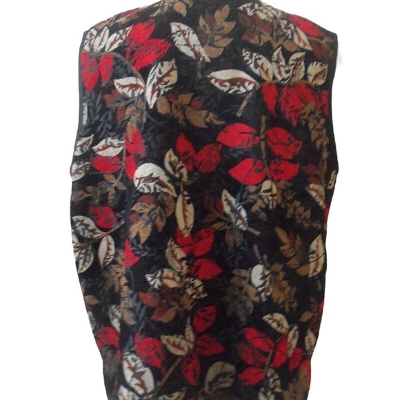 🌺COLDWATER CREEK Vintage Tapestry Mandarin Collar Vest Size XL🌺 - Picture 2 of 6